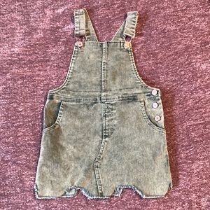 Oddy Kids Girls Green Jean Corduroy Overalls Dress